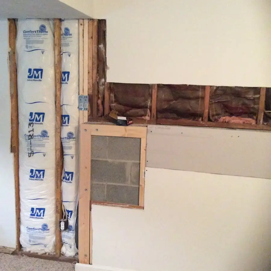 Wall insulation replacement during Contents Cleaning & Restoration in Lower Gwynedd